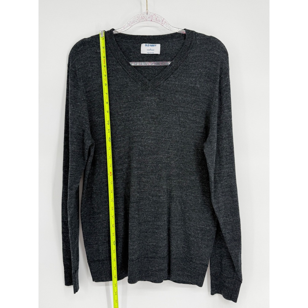 Old Navy Mens Dark Gray Long Sleeve V Neck Sweater Pullover Casual Sz M